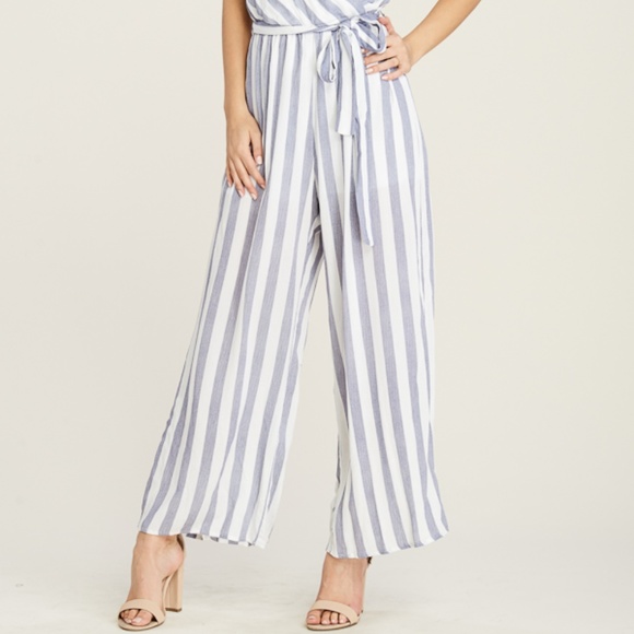 🆕 Devon Blue + White Striped Jumpsuit - Picture 6 of 6